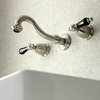 Kingston Brass KS3128PKL Duchess Two-Handle Wall Mount Bathroom Faucet, Brushed Nickel KS3128PKL